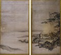 Malerei auf zen Aufklärung sangen Schnäppchen seine Brust und Shigong Dehnung seinen Bogen zugeschrieben Kano Motonobu JapaneseJPG